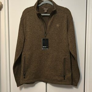 Men’s Ariat Caldwell logo sweater, Heather brown, size medium